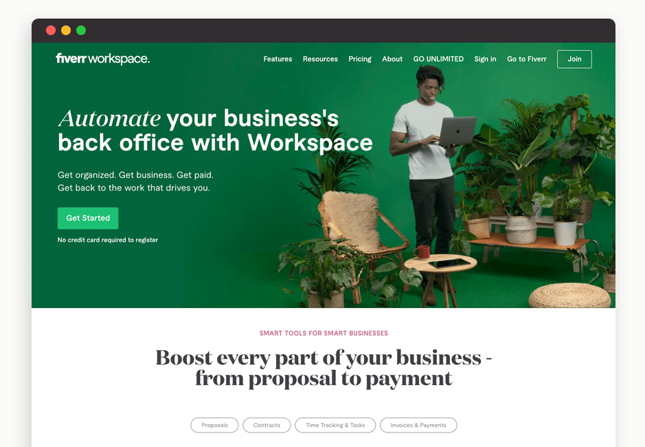 Fiverr Workspace Landing Page