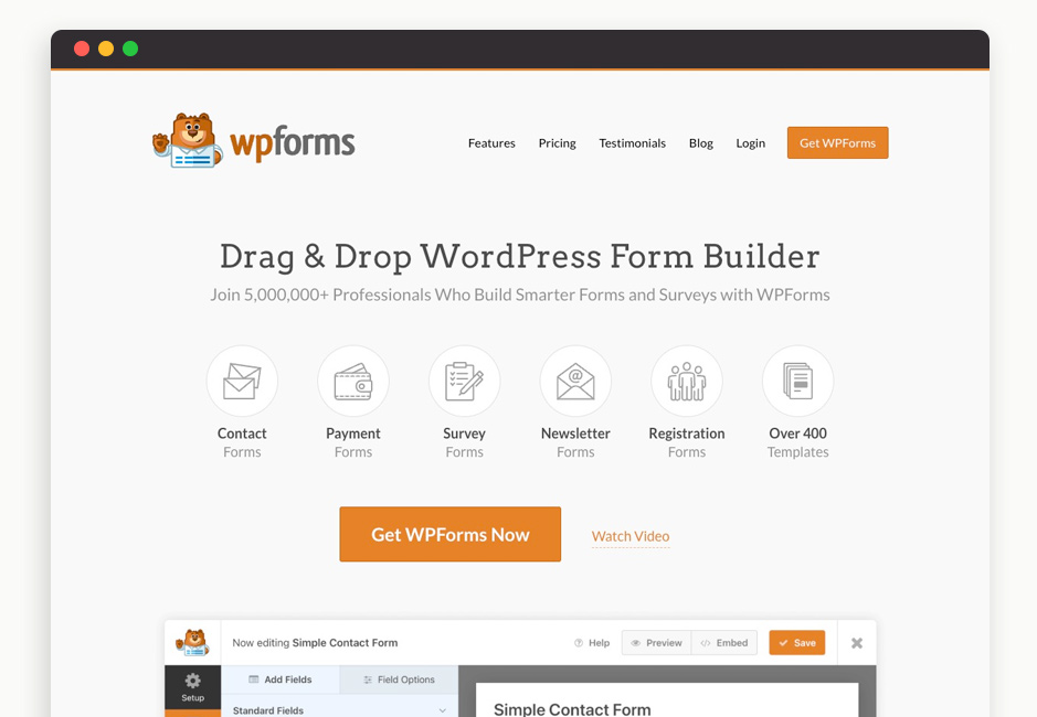 WPForms Landing Page